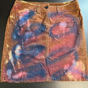 Corduroy Skirt Women’s Size 8 Graffiti Gothic‎ Grunge Artsy Colorful Skater